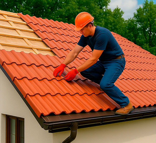 Кровля из керамической черепицы в Красном Куте