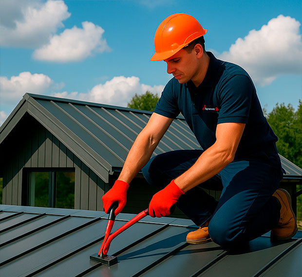 Монтаж фальцевой кровли в Красном Куте