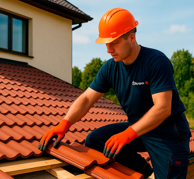 Монтаж кровли из натуральной черепицы в Красном Куте