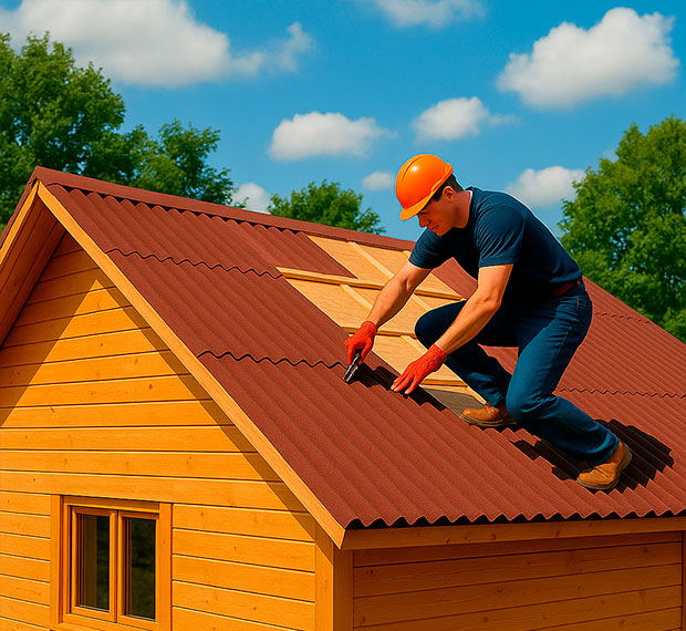 Монтаж кровли из ондулина в Красном Куте