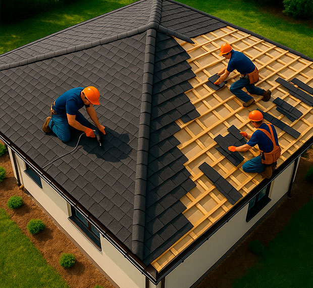 Монтаж четырехскатной крыши в Красном Куте