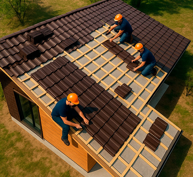 Монтаж 1-скатной крыши в Красном Куте